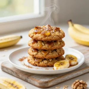 Gooey Caramelized Banana Oatmeal Cookies - Easy Breakfast