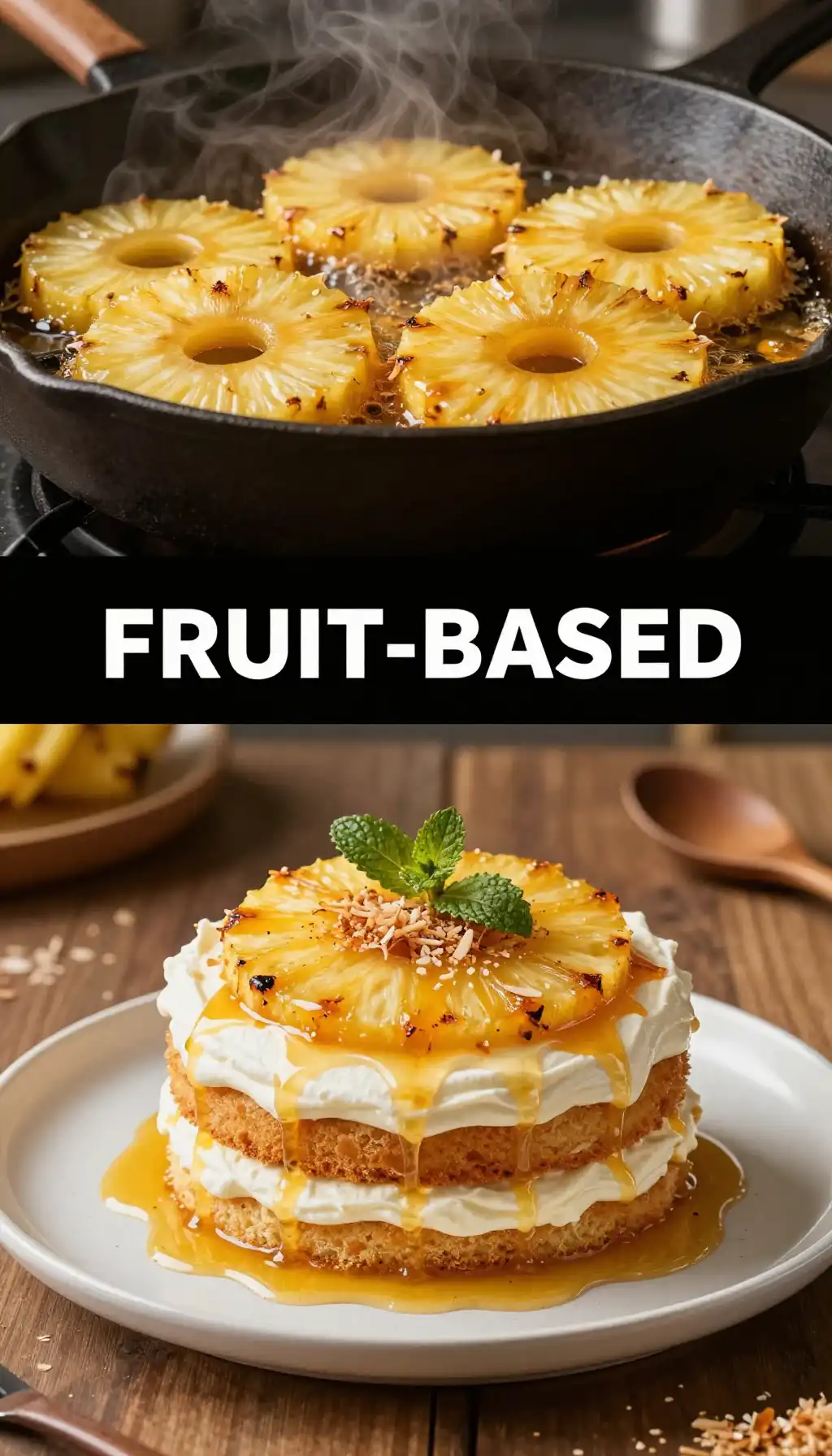 Caramelized Pineapple and Coconut Layer Cake pinterest pin