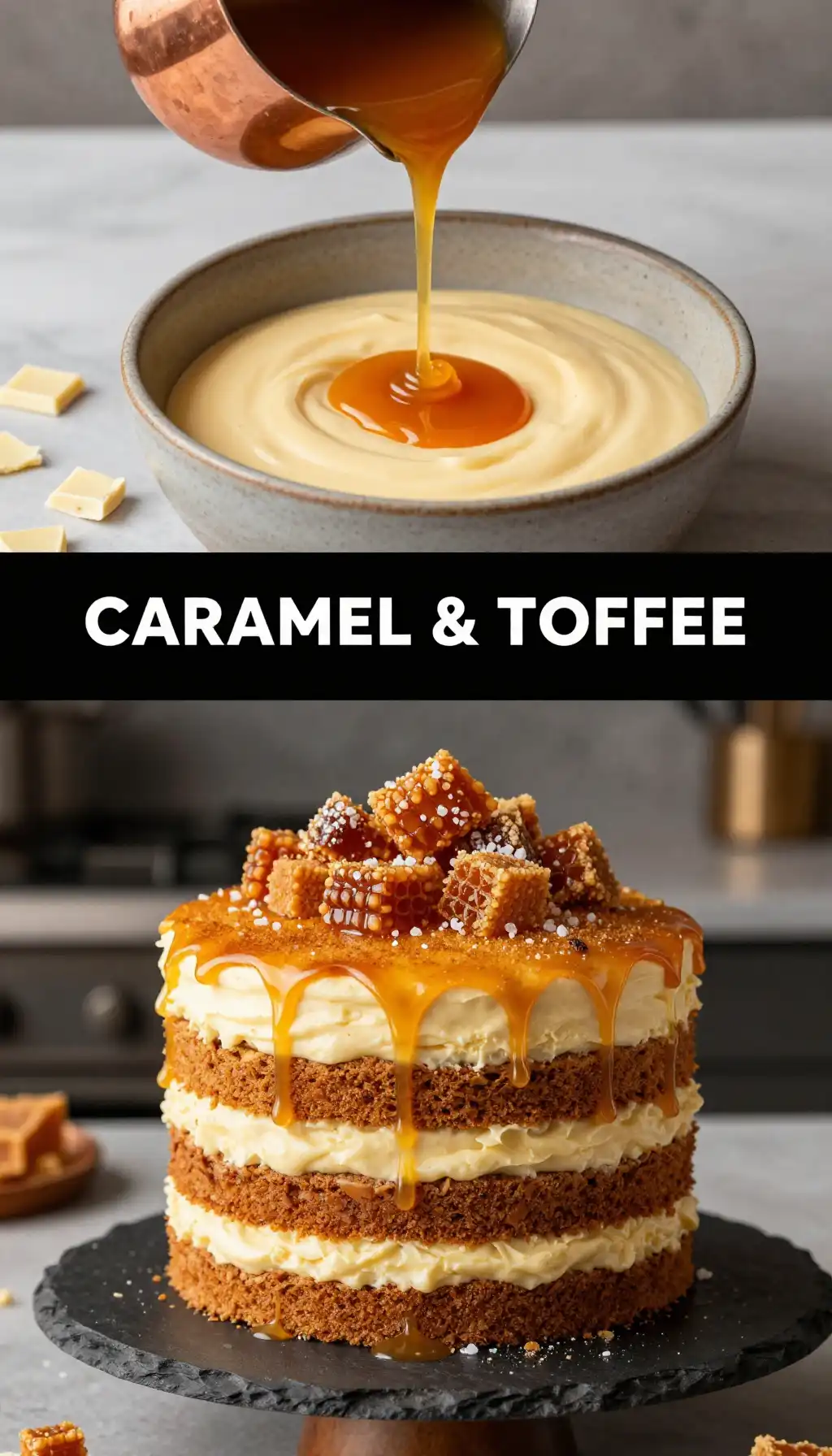 Caramelized White Chocolate Layer Cake pinterest pin