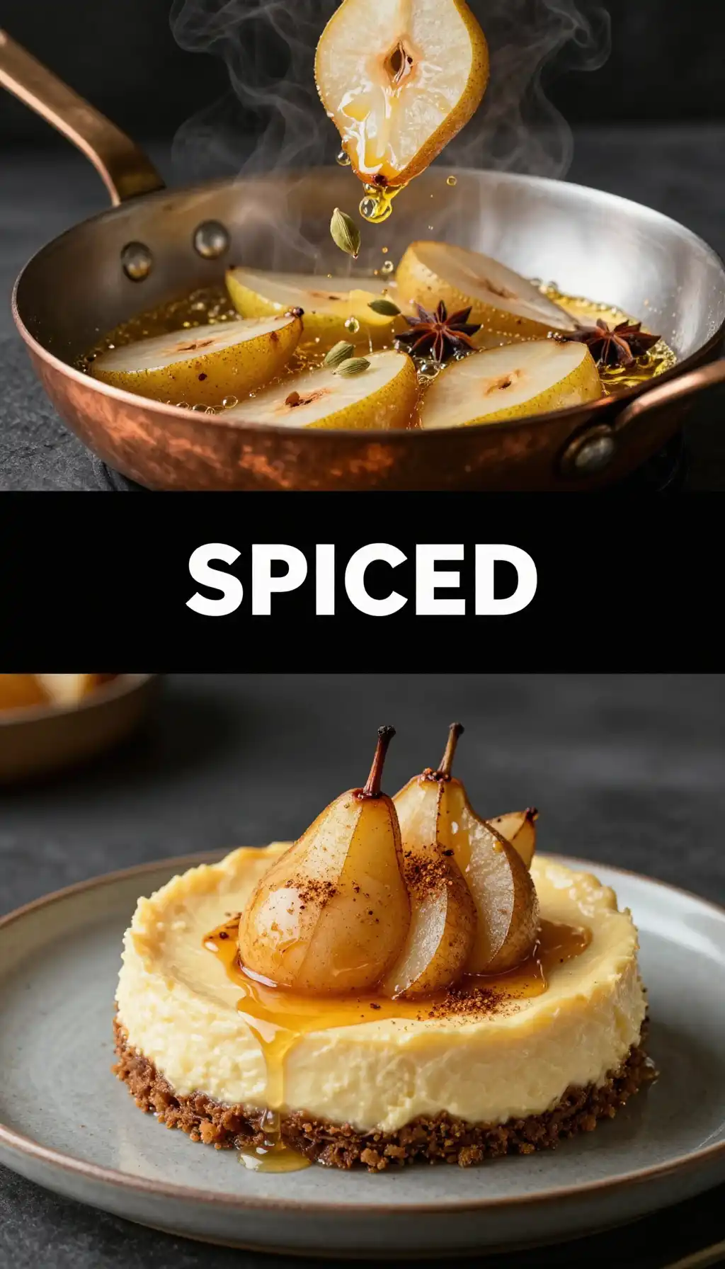Cardamom And Spiced Pear Cheesecake