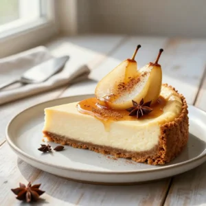 Easiest Cardamom Spiced Pear Cheesecake Recipe