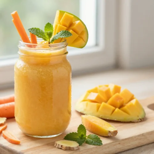 Easy Carrot Mango Ginger Smoothie for Glowing Skin