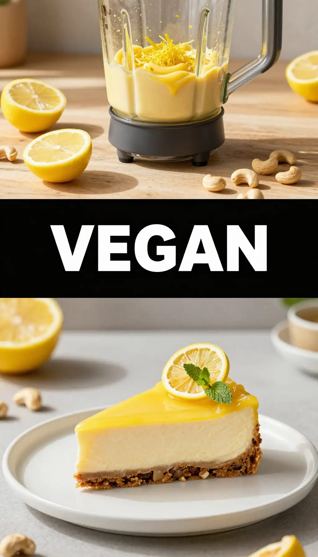 Cashew Cream And Lemon Cheesecake
