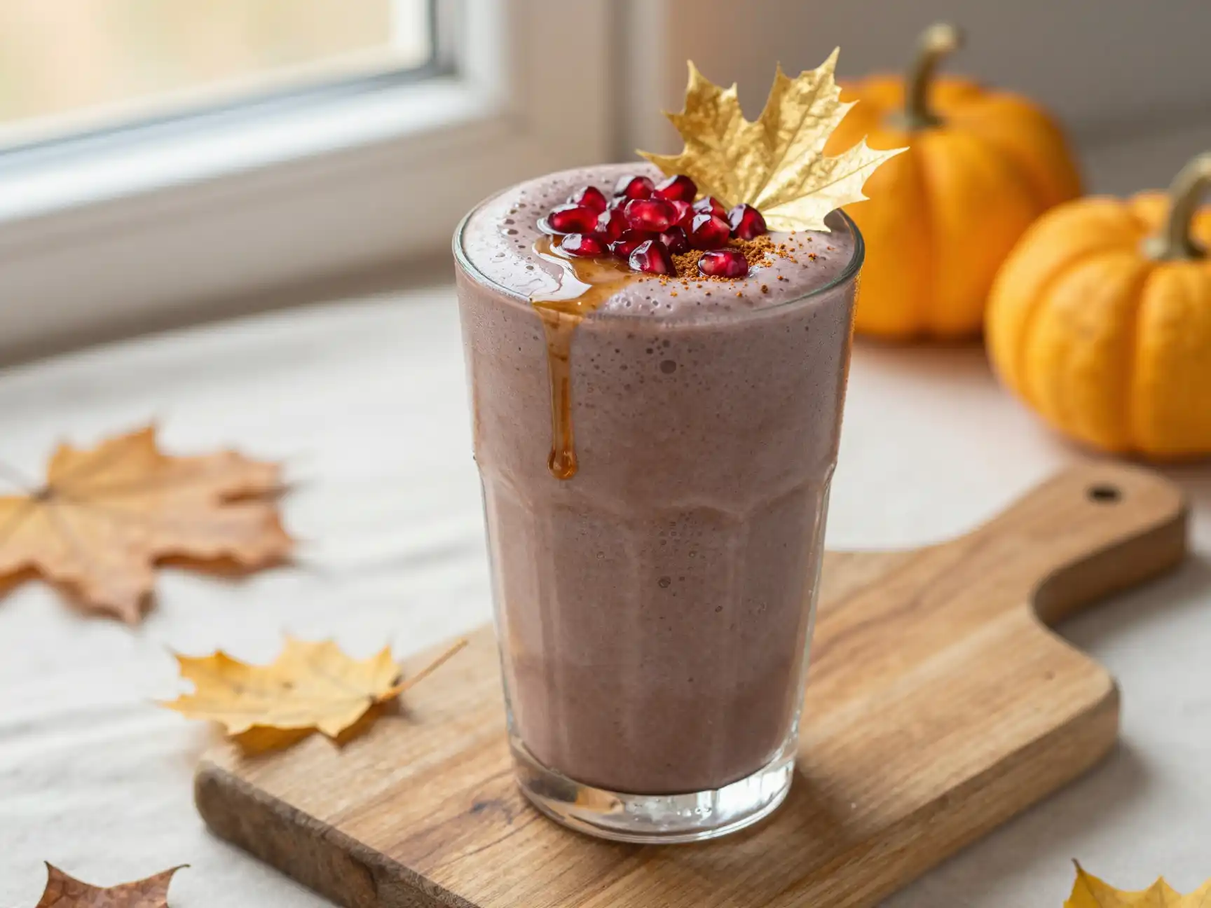 Chaga Maple Smoothie for Fall Immunity plated dish