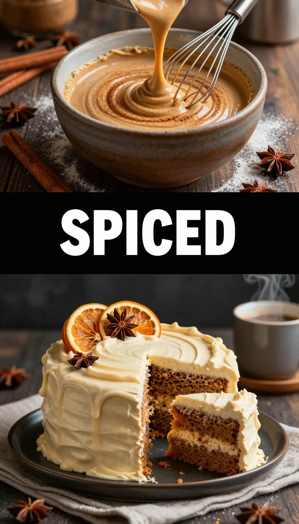 Chai Latte Spiced Cake With Vanilla Bean Frosting pinterest pin