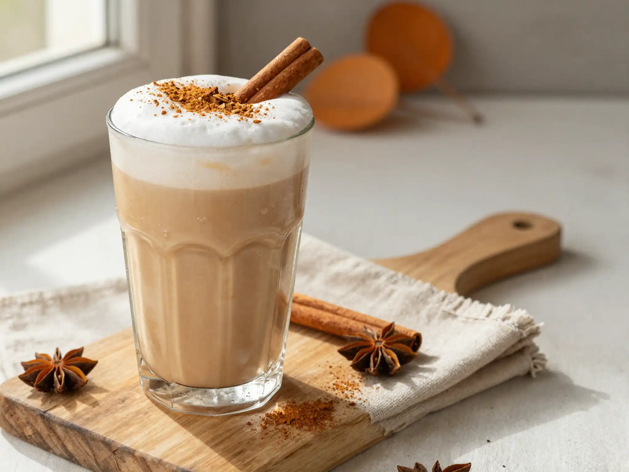 Chai Spice Smoothie for Fall Comfort plated dish