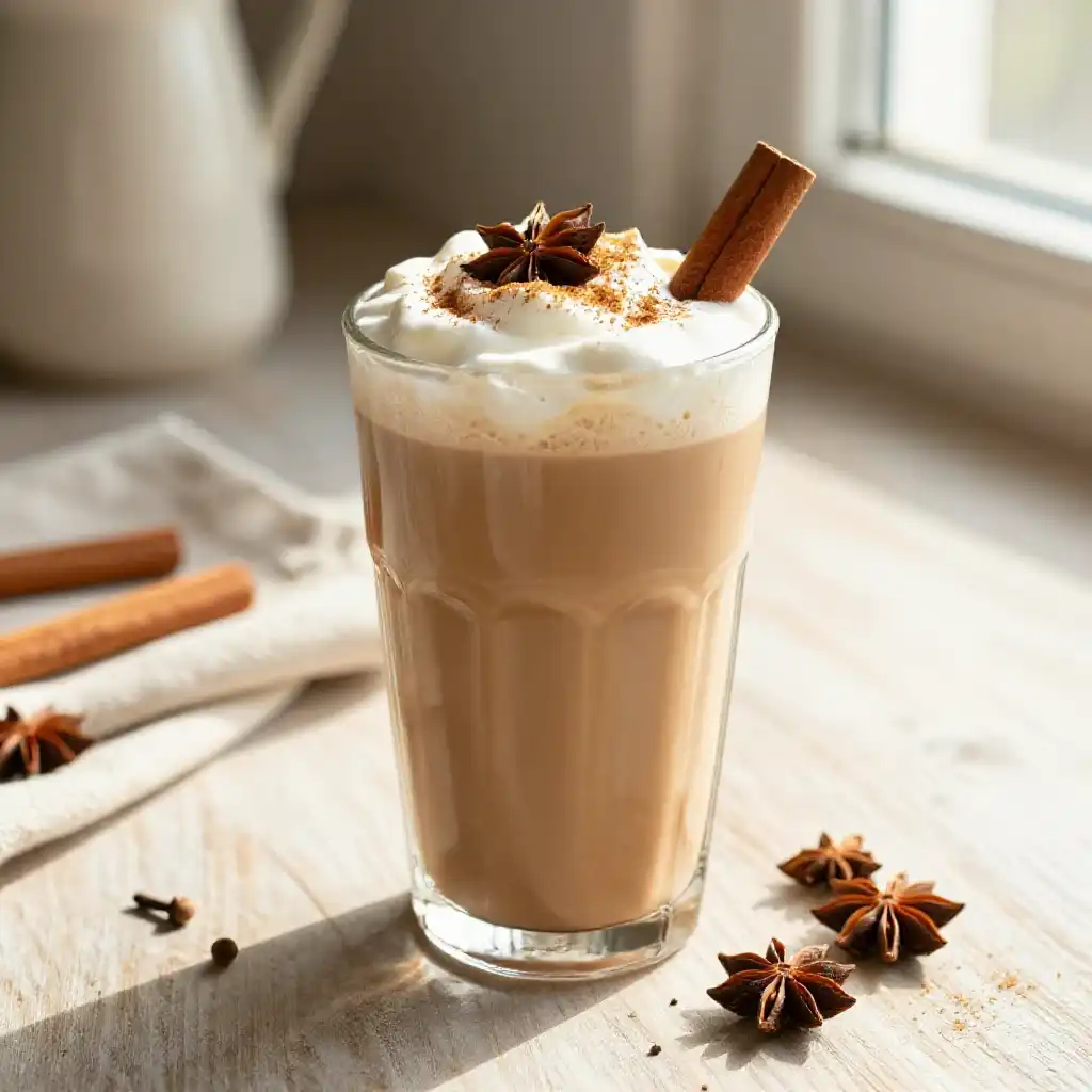 Chai Spiced Smoothie for Fall Morning Warmth plated dish