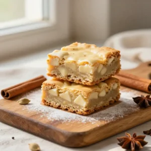 Gooey Chai Spiced White Chocolate Blondies Recipe