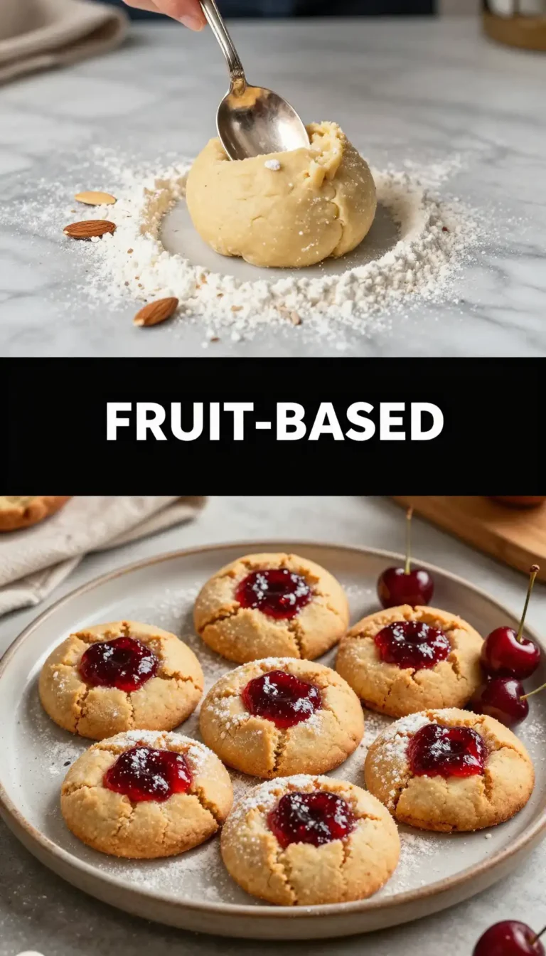 Cherry Almond Thumbprint Cookies