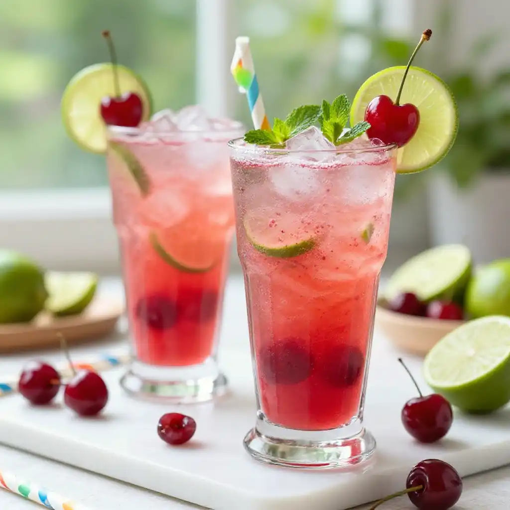 Cherry Limeade Smoothie plated dish