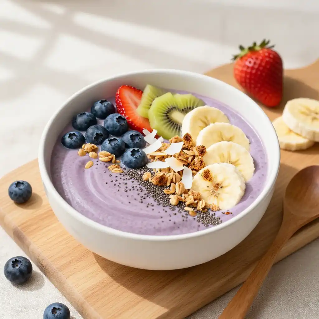 Chia Coconut Pudding Smoothie Bowl plated dish