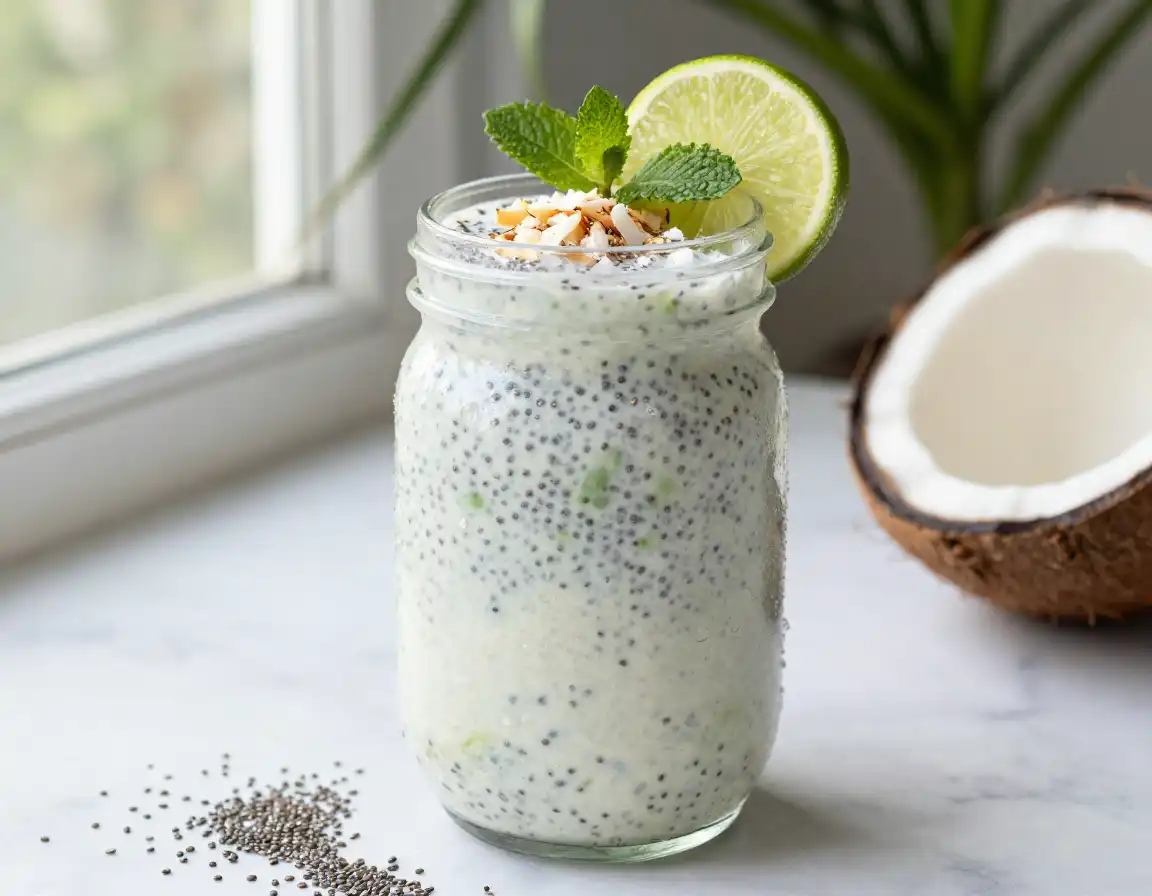Chia Coconut Smoothie for Hydration Support plated dish