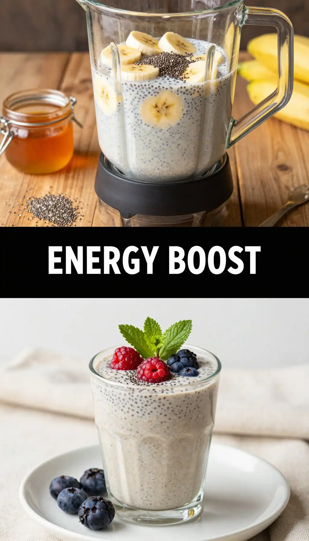 Chia Seed Energy Smoothie for Morning Boost pinterest pin
