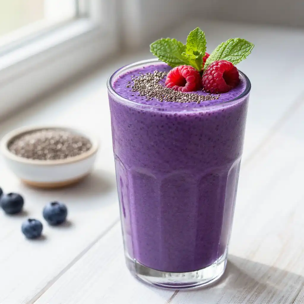 Chia Seed Energy Smoothie for Morning Boost plated dish