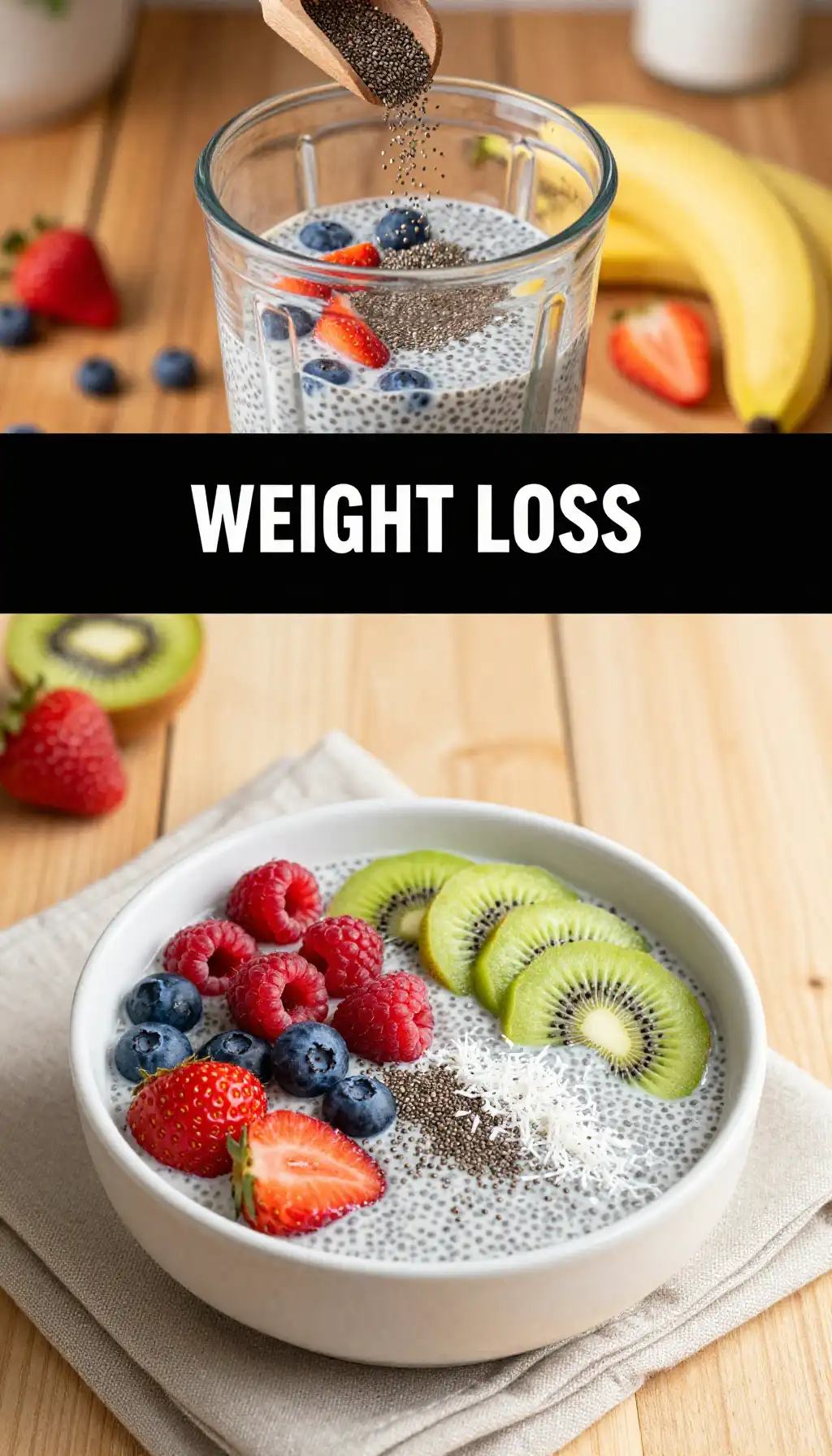 Chia Seed Pudding Smoothie Bowl for Weight Loss