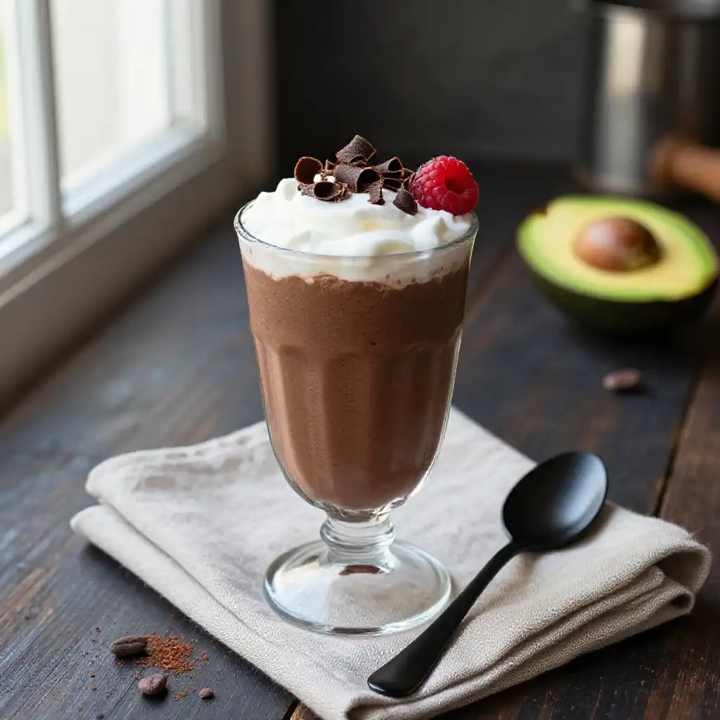 Chocolate Avocado Mousse Smoothie for Dessert Lovers plated dish