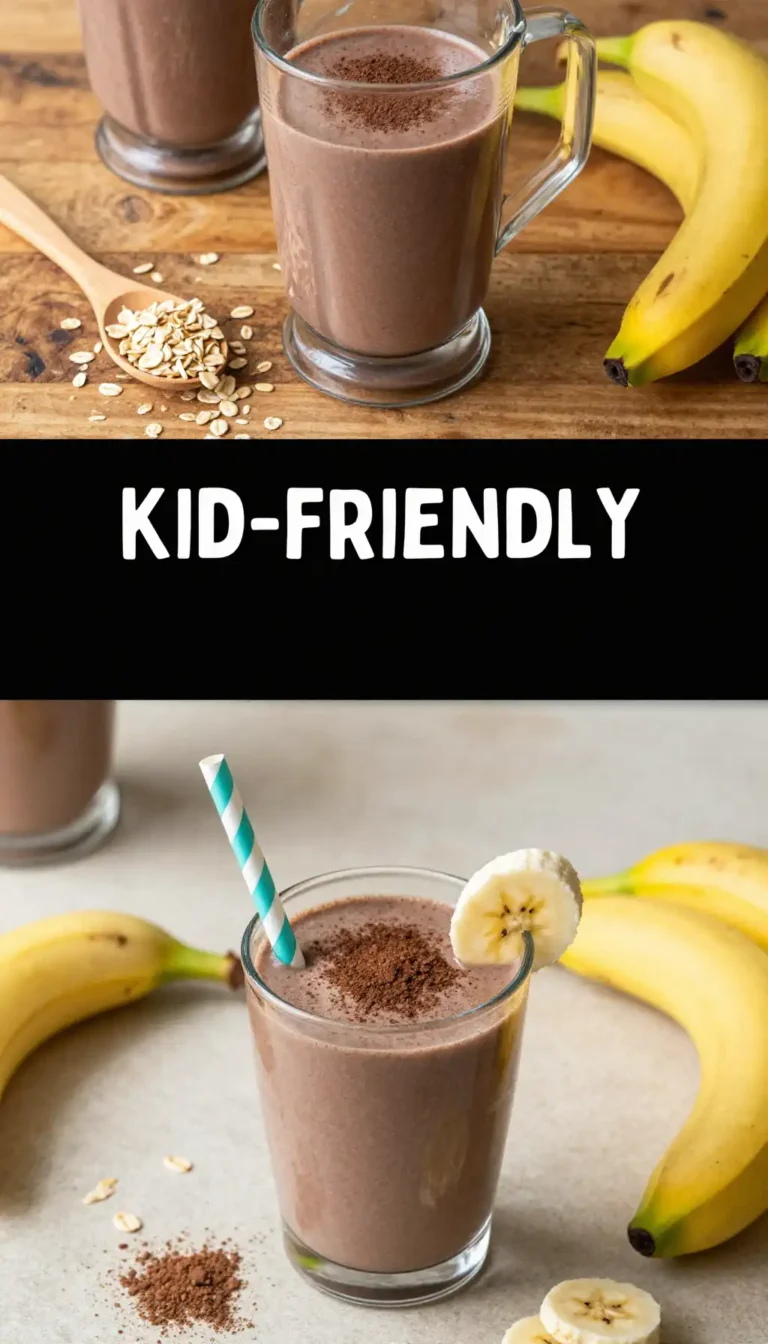 Chocolate Banana Oat Smoothie for Kids Lunch