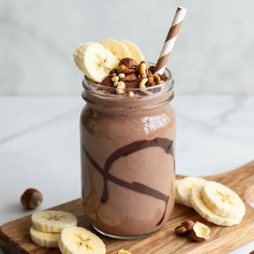 Gooey Chocolate Hazelnut Banana Smoothie Recipe