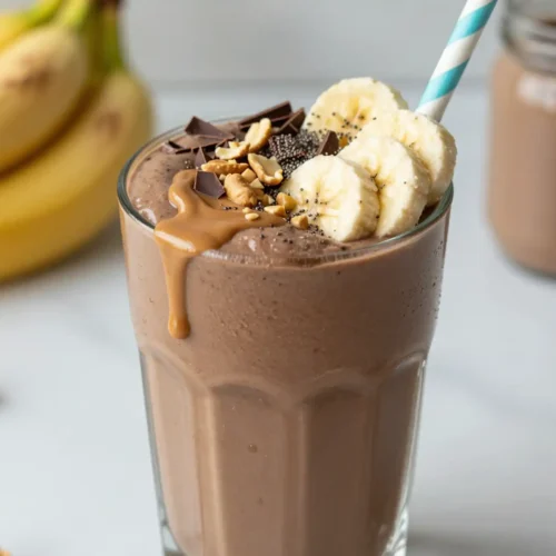High Protein Chocolate Peanut Butter Smoothie for Muscle Gain