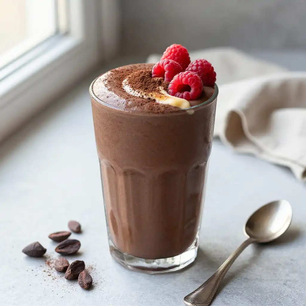 Chocolate Protein Smoothie for Muscle Growth plated dish