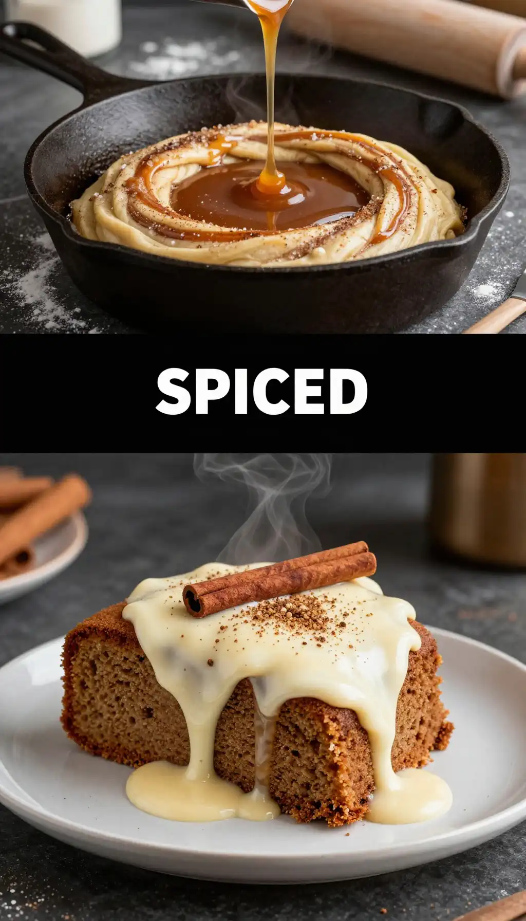 Cinnamon Roll Cake With Cream Cheese Glaze pinterest pin