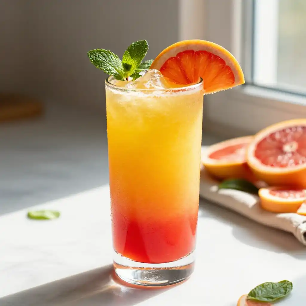 Citrus Sunrise Smoothie with Orange and Grapefruit plated dish