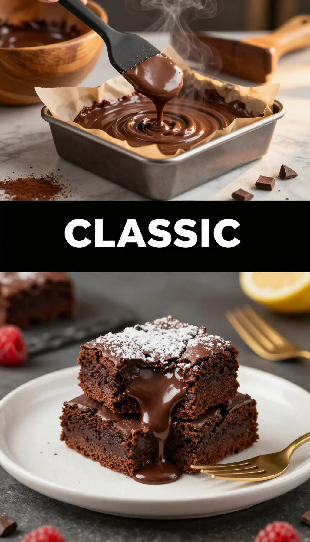 Classic Fudge Brownies pinterest pin