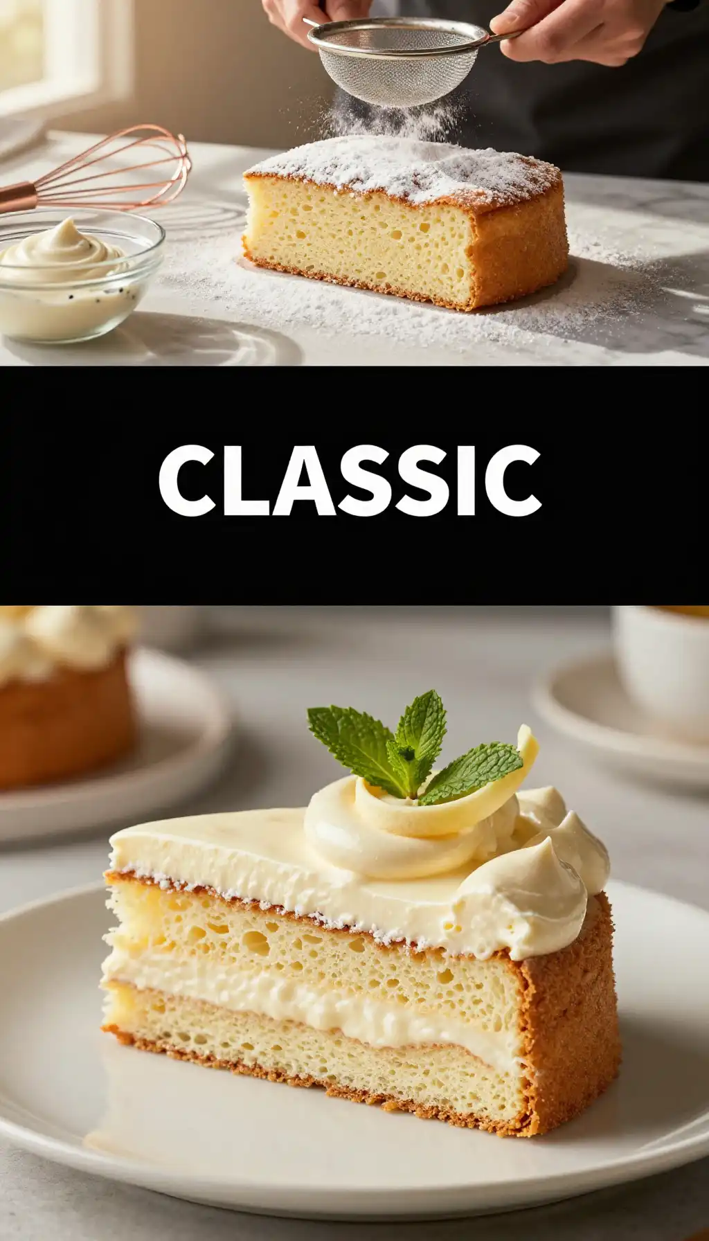 Classic Genoise Sponge With Vanilla Chantilly pinterest pin