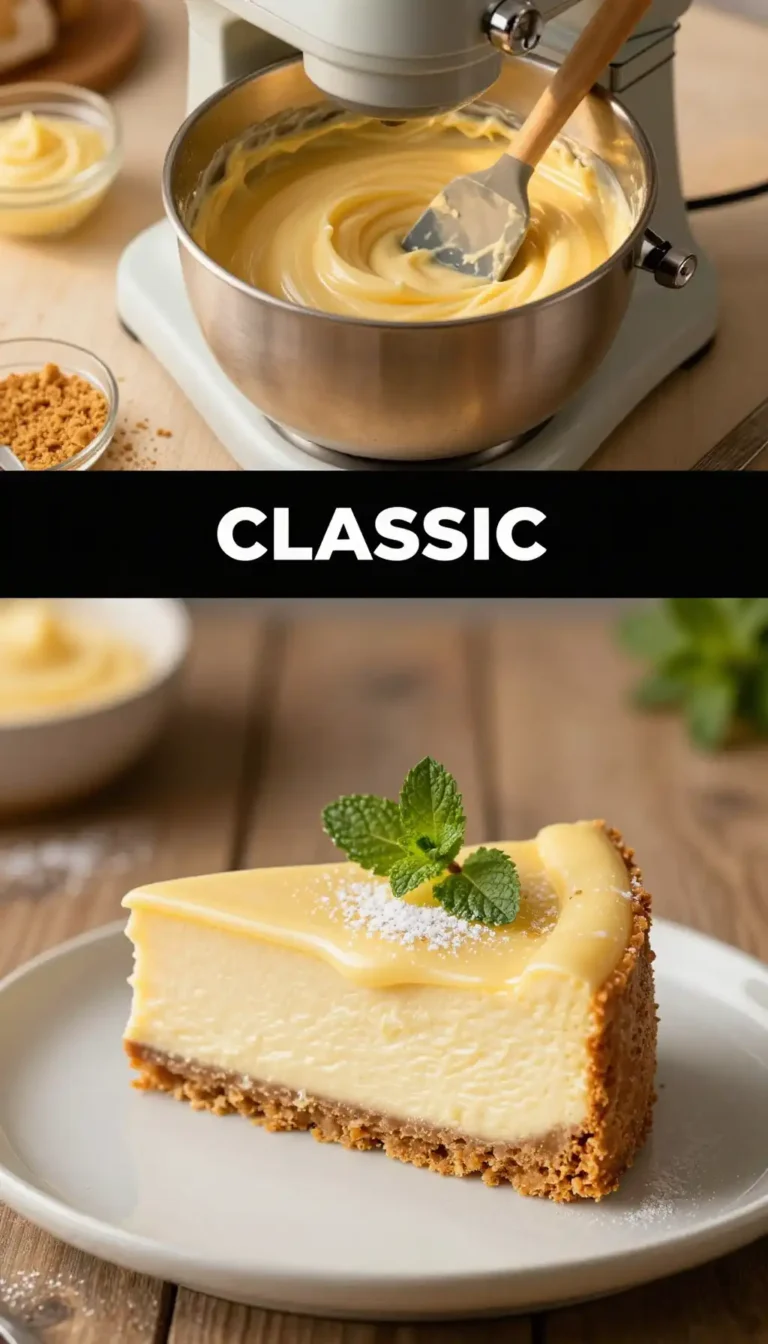Classic Sour Cream Topped Cheesecake