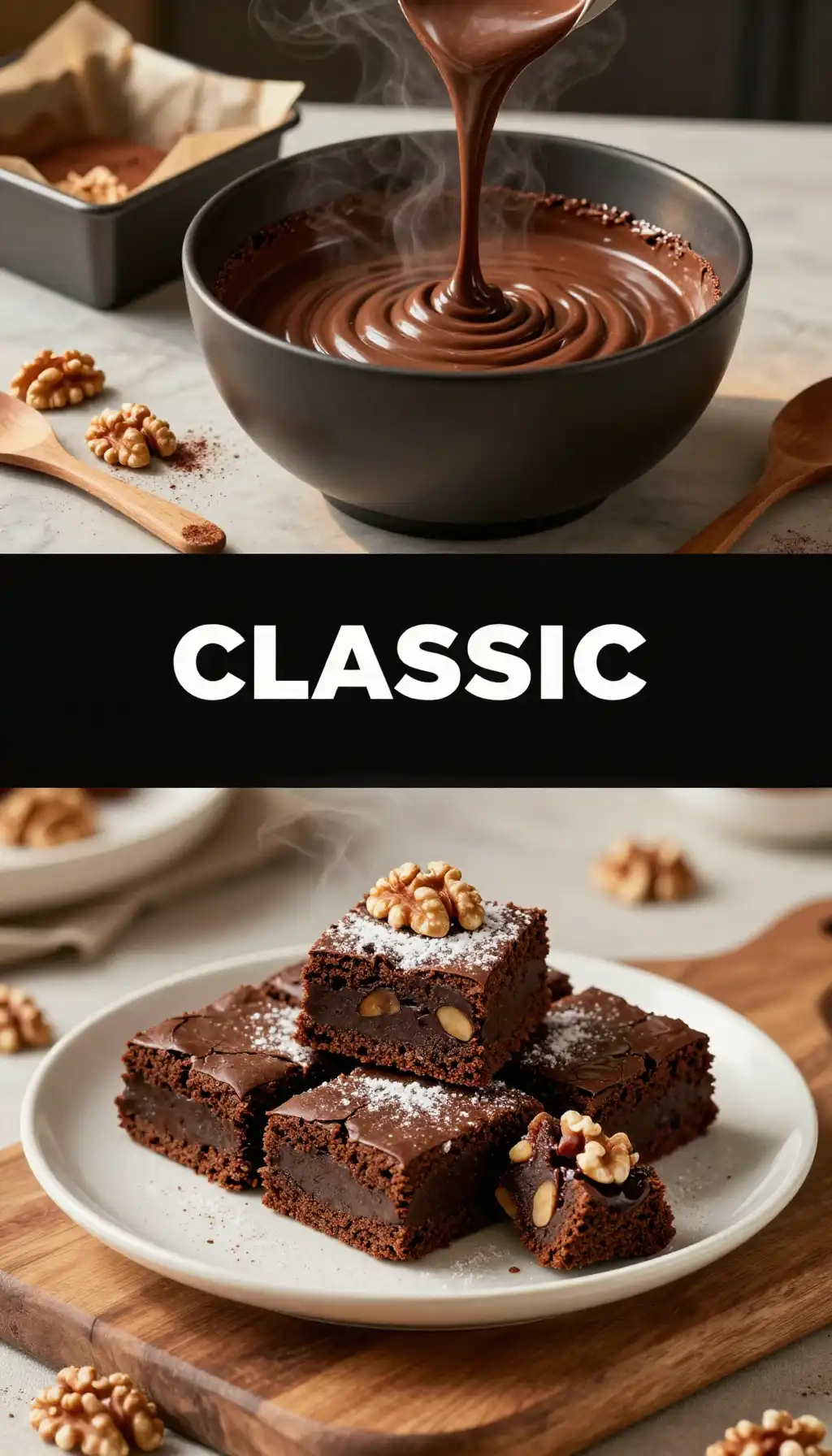 Classic Walnut Fudge Brownies pinterest pin