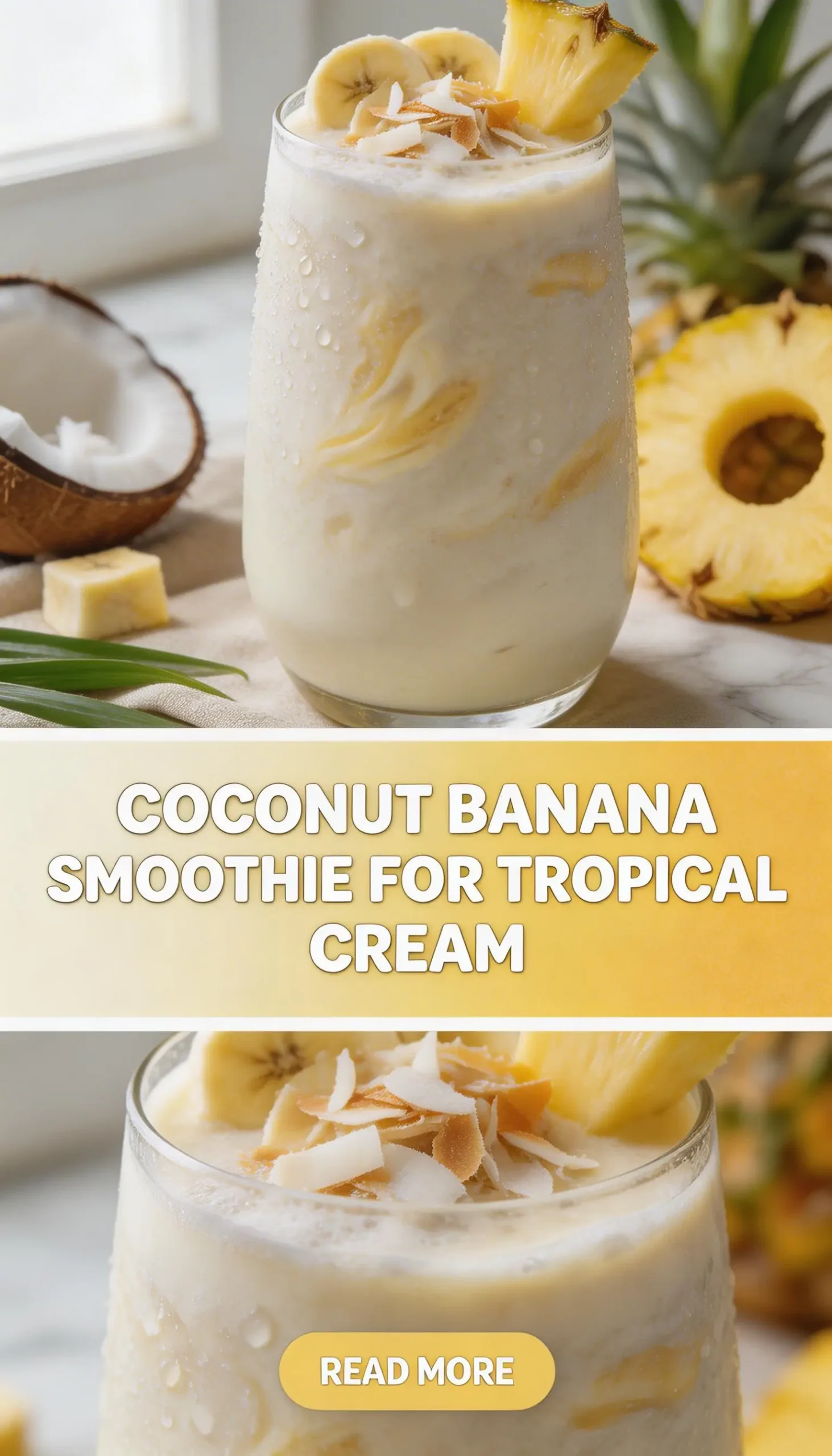 Coconut Banana Smoothie for Tropical Cream pinterest pin