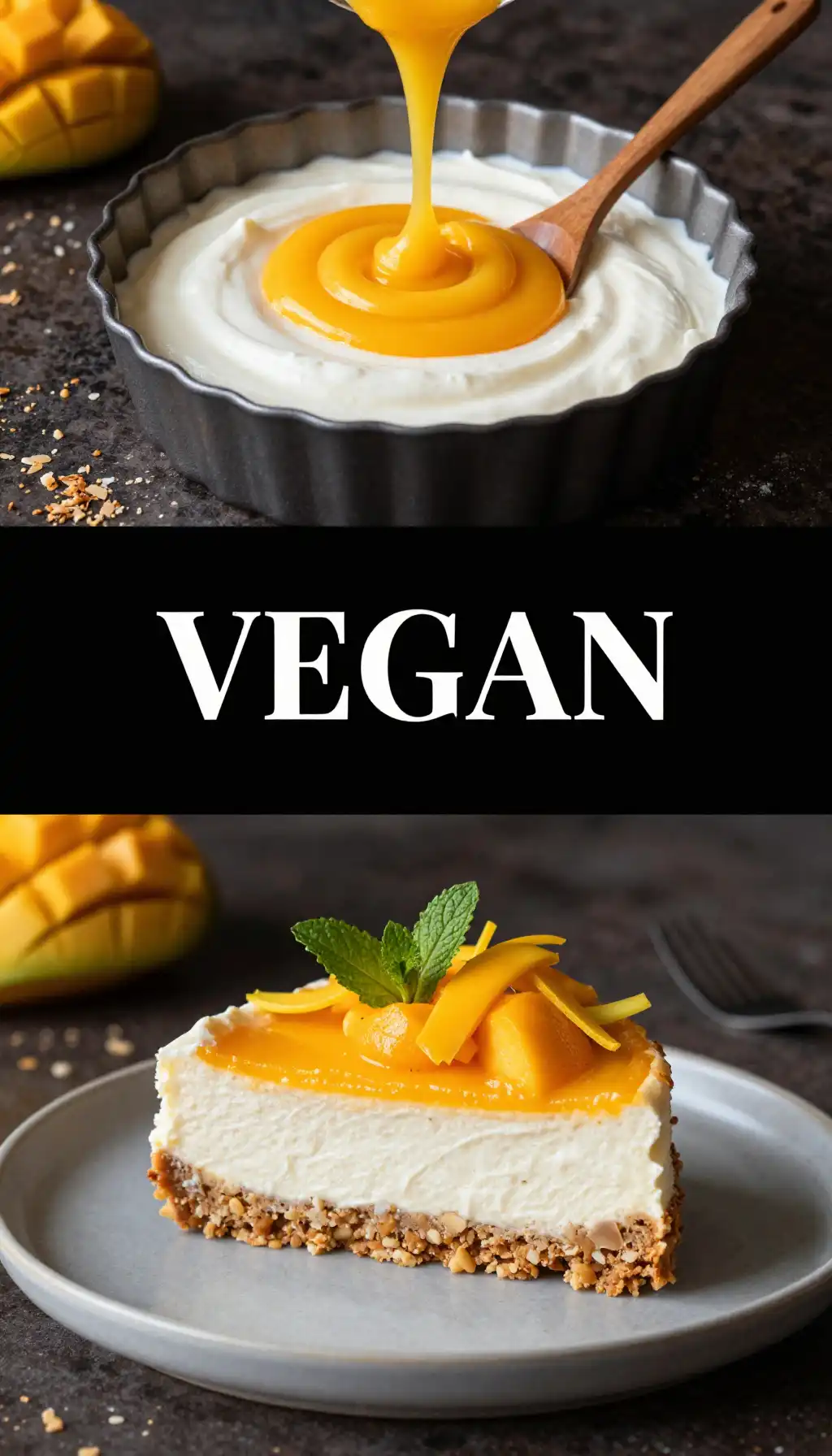Coconut Cream And Mango Cheesecake