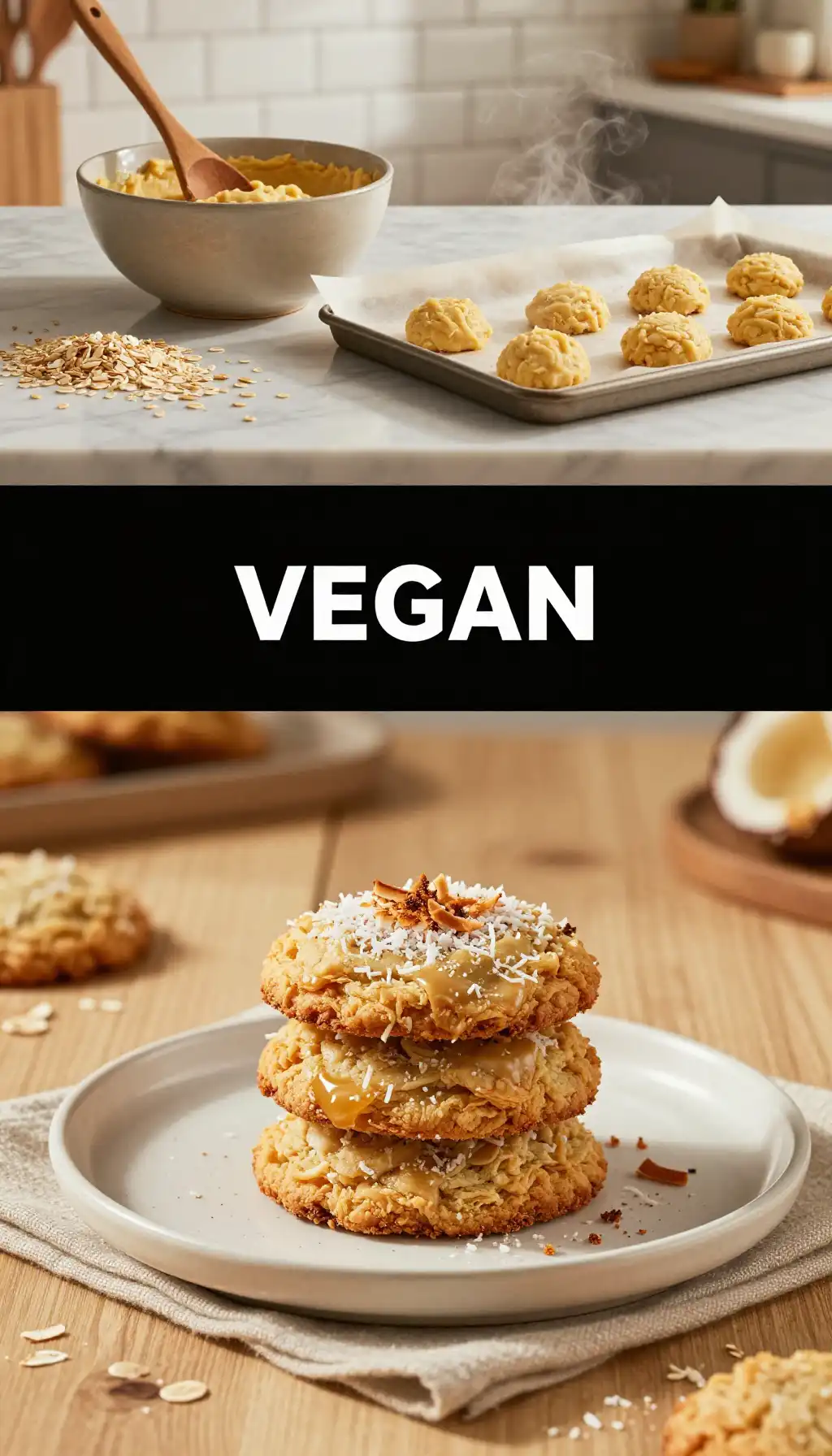 Coconut Oil And Oat Cookies pinterest pin