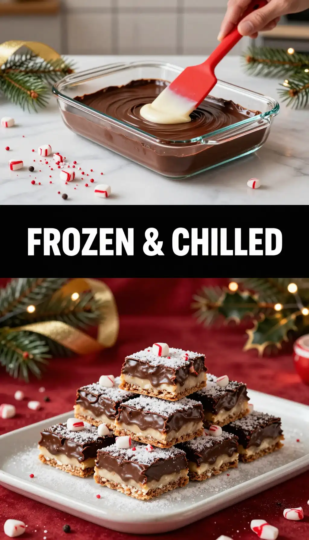 Cold Peppermint Bark Bars