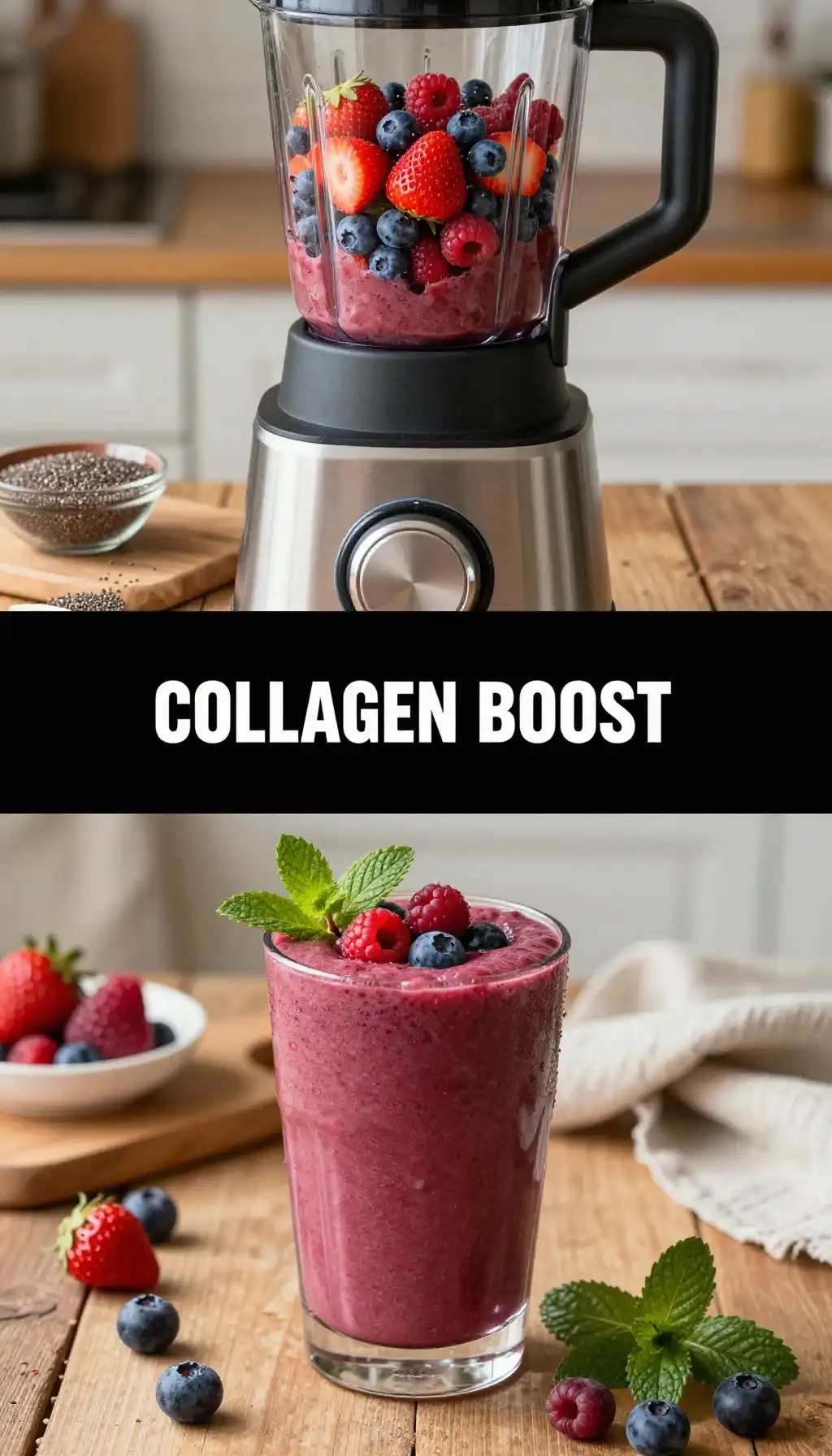 Collagen Boosting Berry Blast Smoothie for Youthful Skin pinterest pin