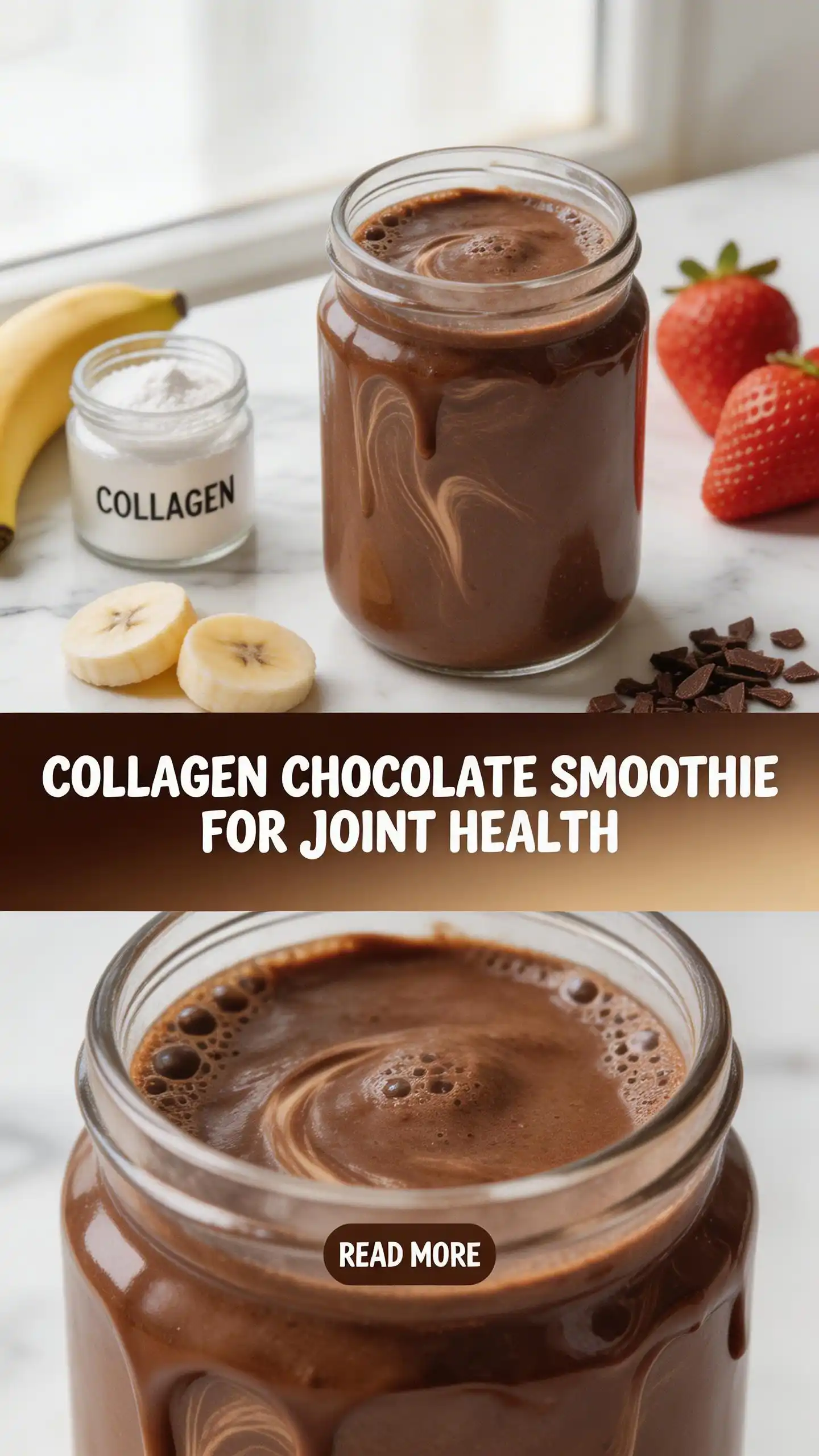Collagen Chocolate Smoothie for Joint Health pinterest pin