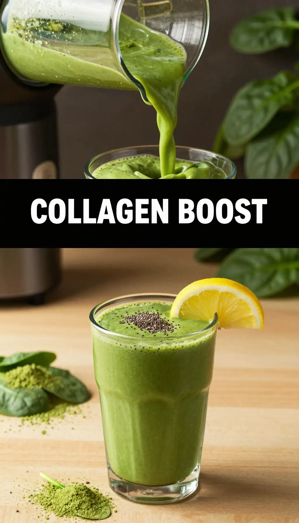 Collagen Matcha Smoothie for Skin and Focus