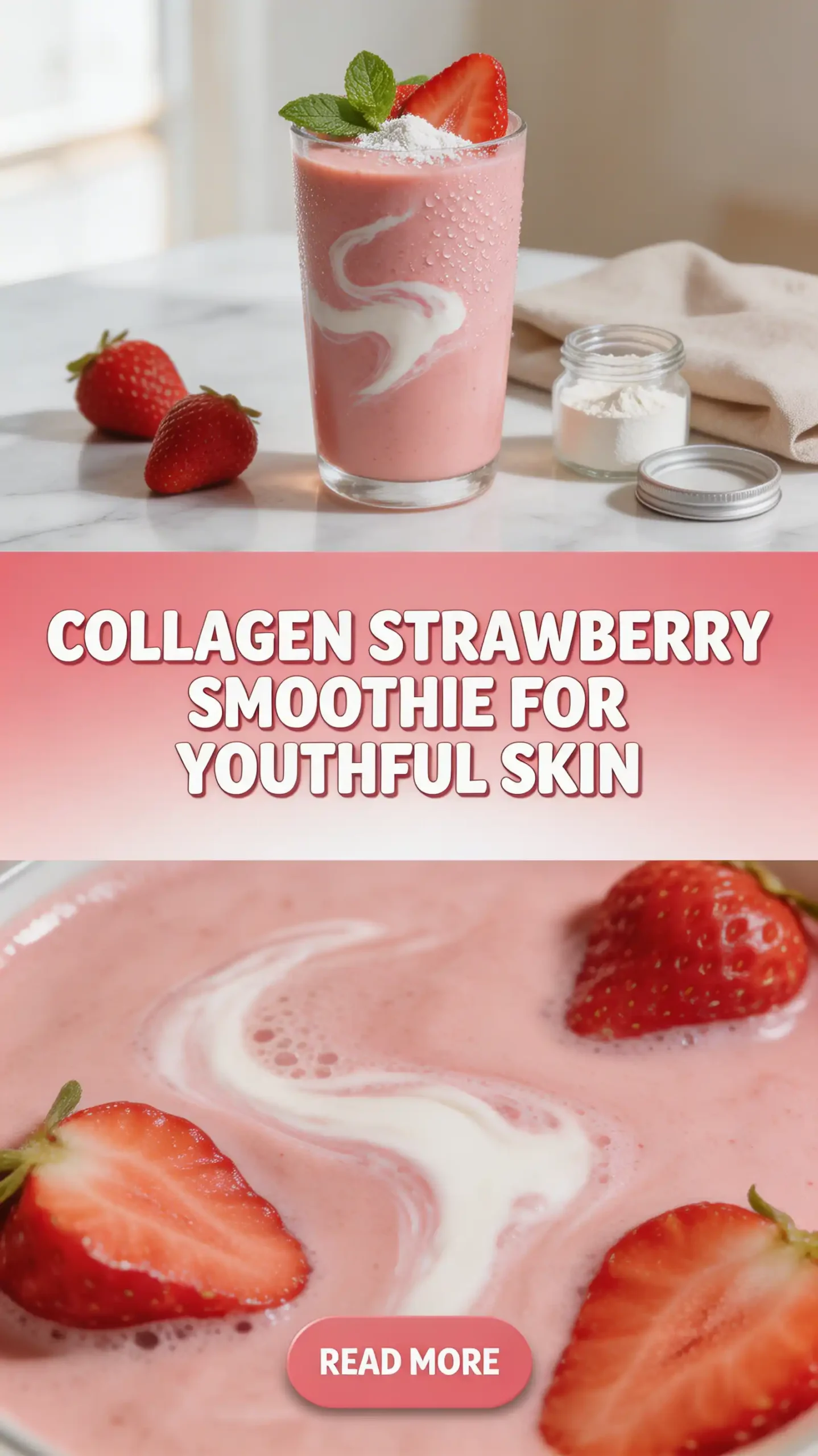 Collagen Strawberry Smoothie for Youthful Skin