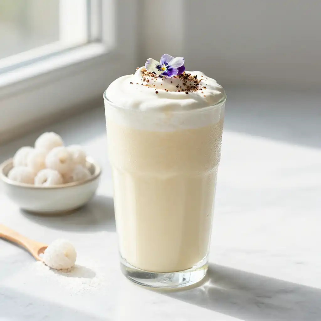 Collagen Vanilla Smoothie for Skin Elasticity plated dish