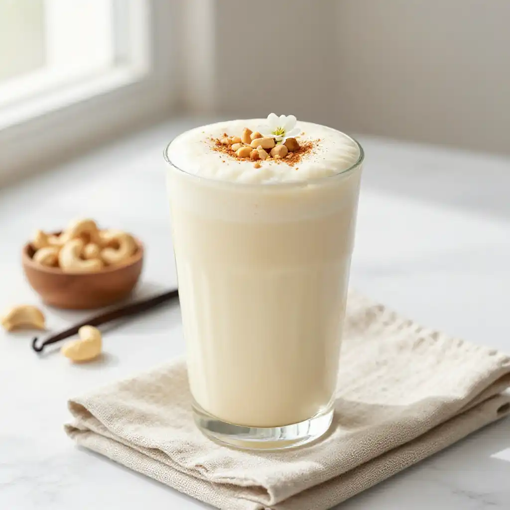 Creamy Cashew Vanilla Smoothie for Hormone Balance plated dish