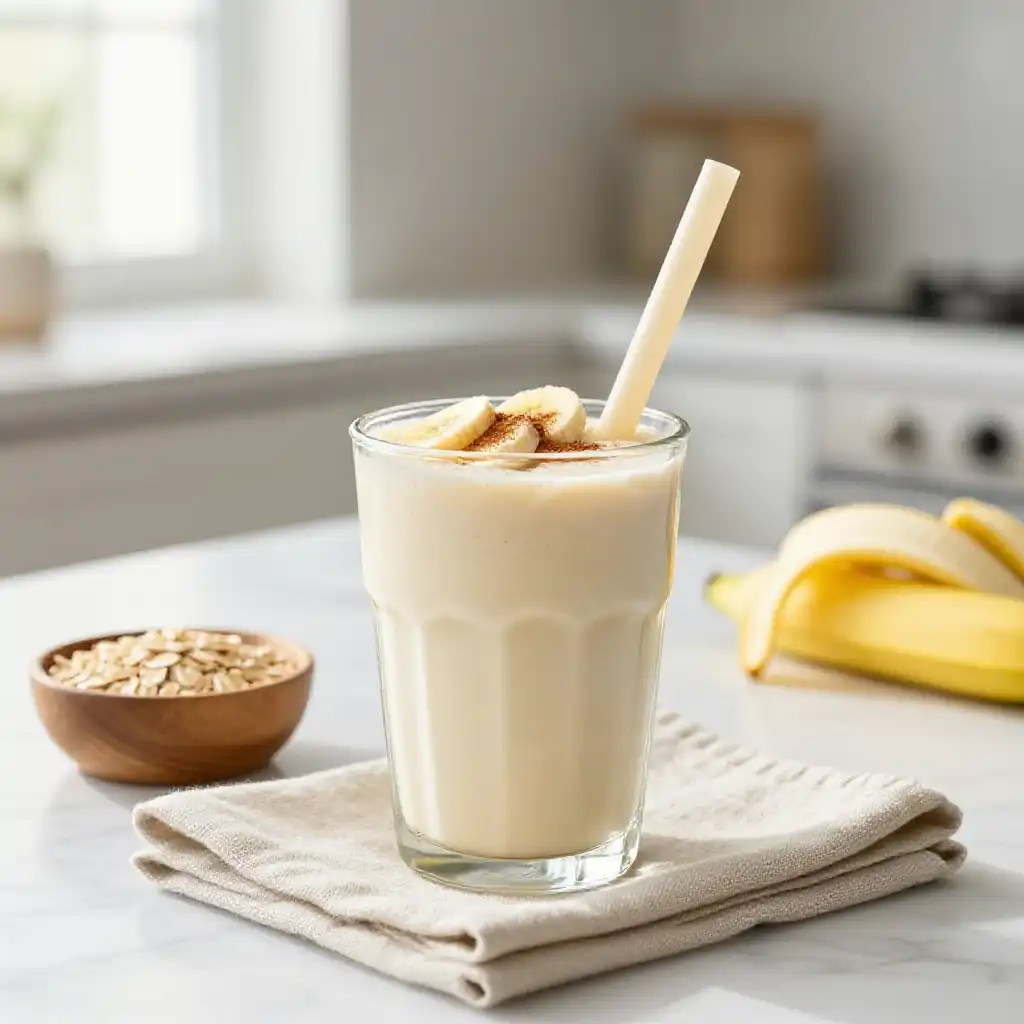 Creamy Oat and Banana Smoothie for Toddlers plated dish