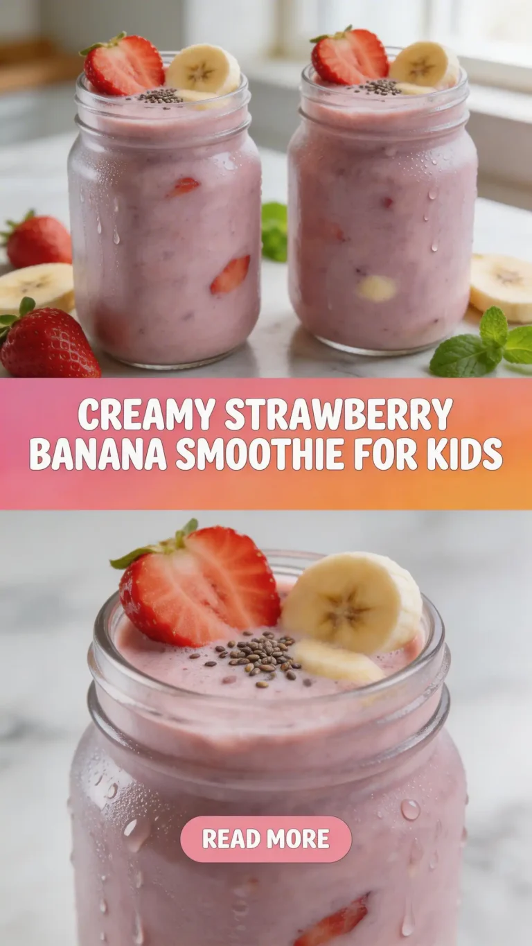 Creamy Strawberry Banana Smoothie for Kids
