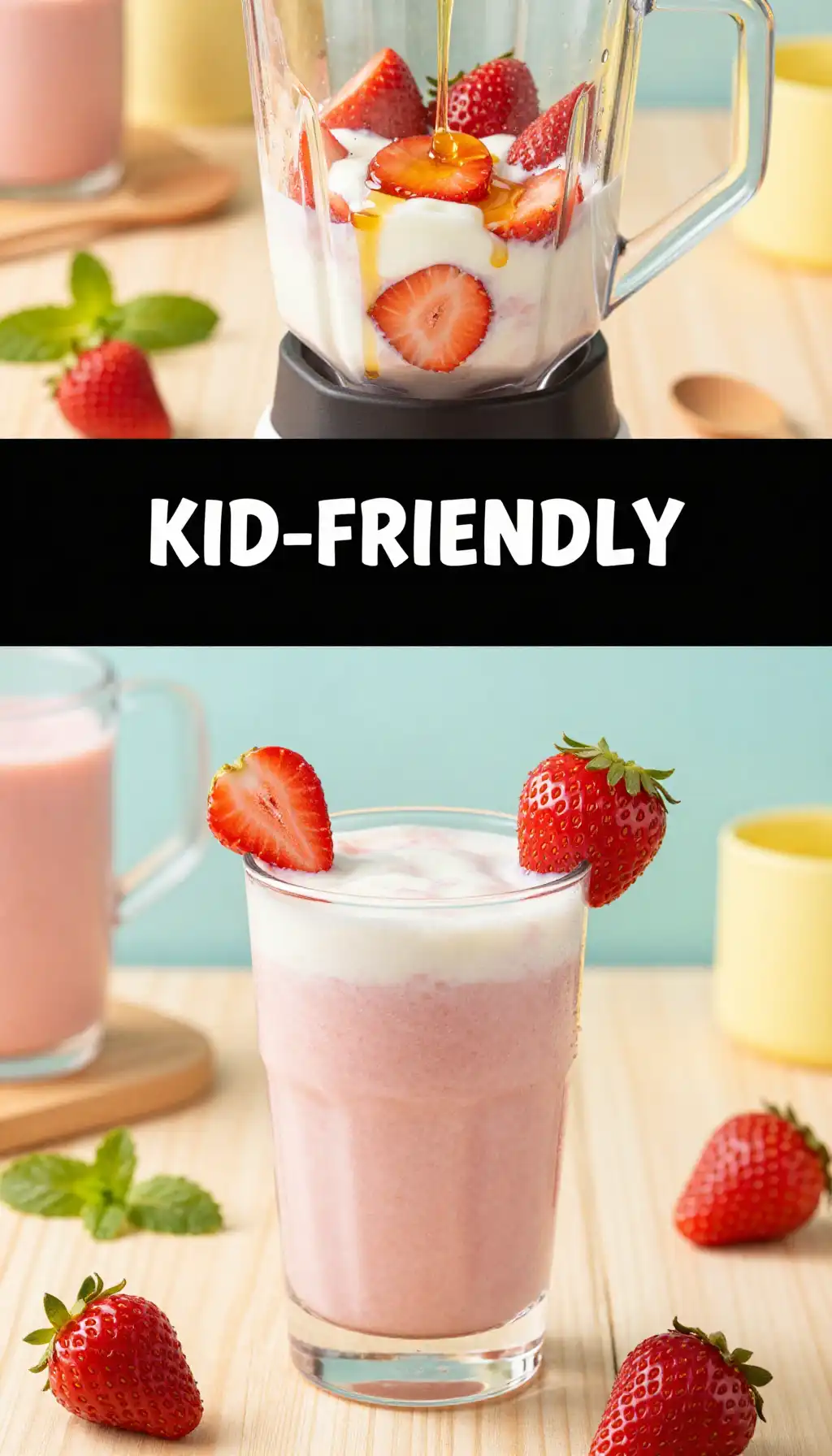 Creamy Strawberry Yogurt Smoothie for Kids