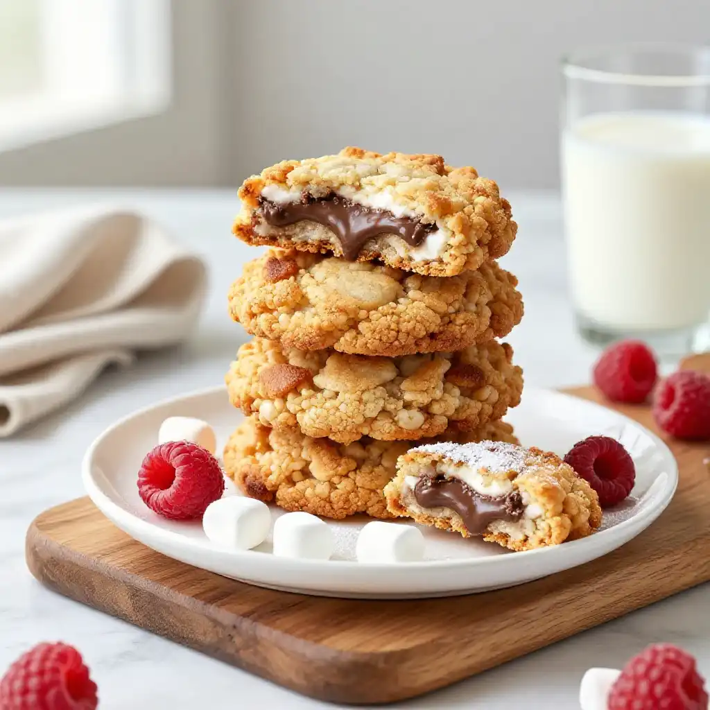 Crispy Rice Treat Cookies plated dish