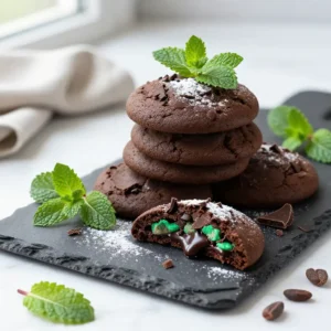 Indulgent Dark Chocolate Mint Cookies Recipe