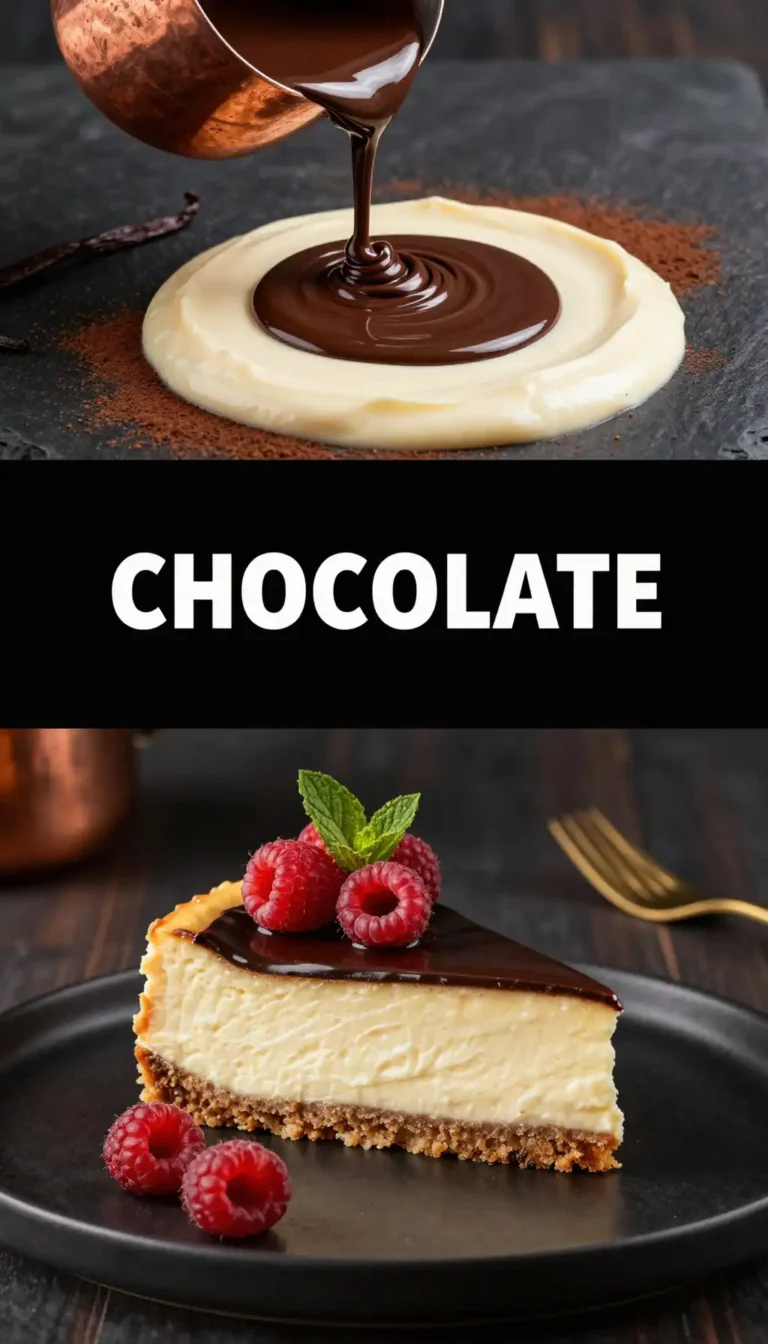 Dark Chocolate Ganache Swirl Cheesecake