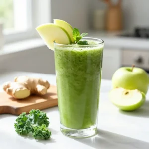 Immune-Boosting Kale Apple Ginger Detox Smoothie Recipe