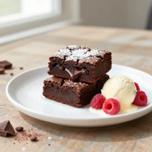 Best Gooey Double Dark Chocolate Chunk Brownies Recipe