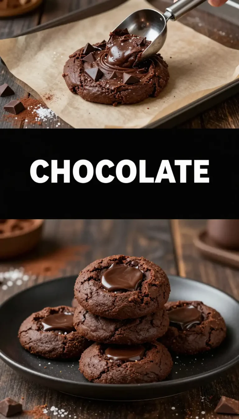 Double Dark Chocolate Chunk Cookies