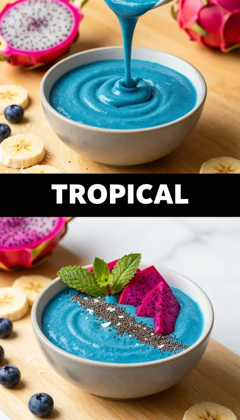 Dragon Fruit Blue Spirulina Smoothie Bowl